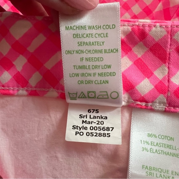 Lilly Pulitzer Arabeth Pink Gingham Women Shorts - Picture 6 of 10